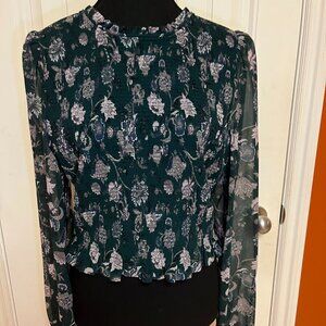 Wilfred Tempest  Green Paisley smocked blouse